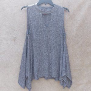 Sleeveless silver blouse
